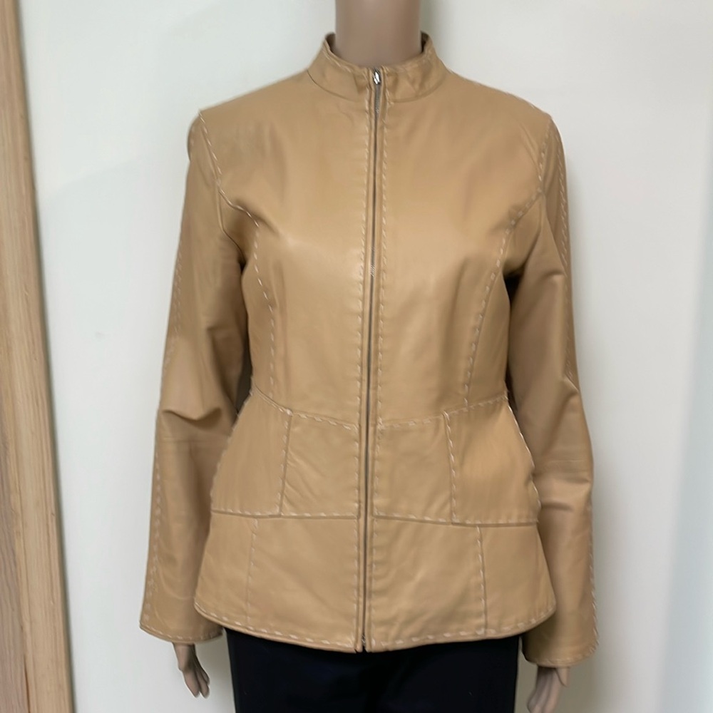 Pamela McCoy Tan leather jacket